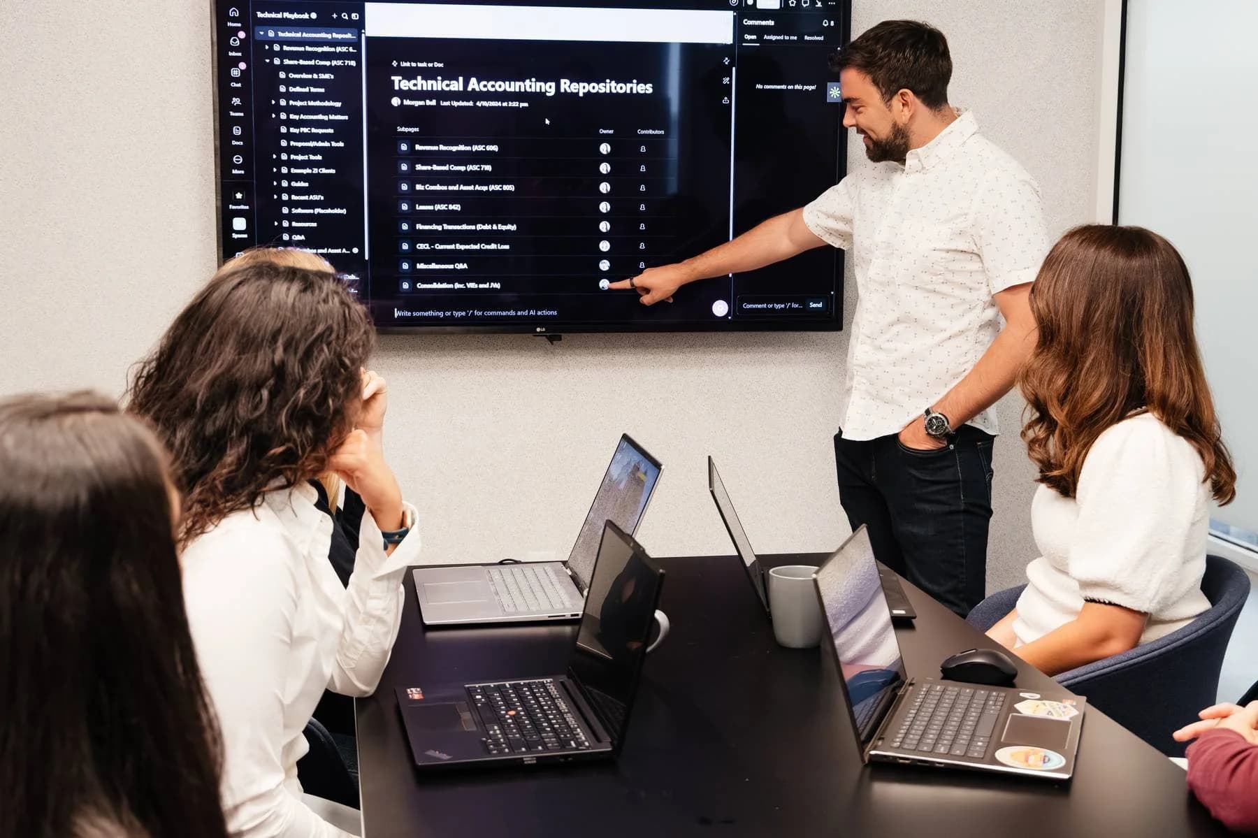 Zeroed-In team reviewing technical accounting repositories